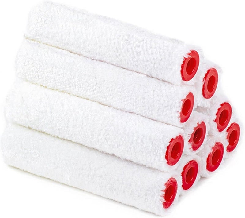 درافل أغطية بكرات طلاء صغيرة من دورافيل، طول 10 سم، مجموعة من 10 قطع - أبيض مع قلب أحمر - Image 1